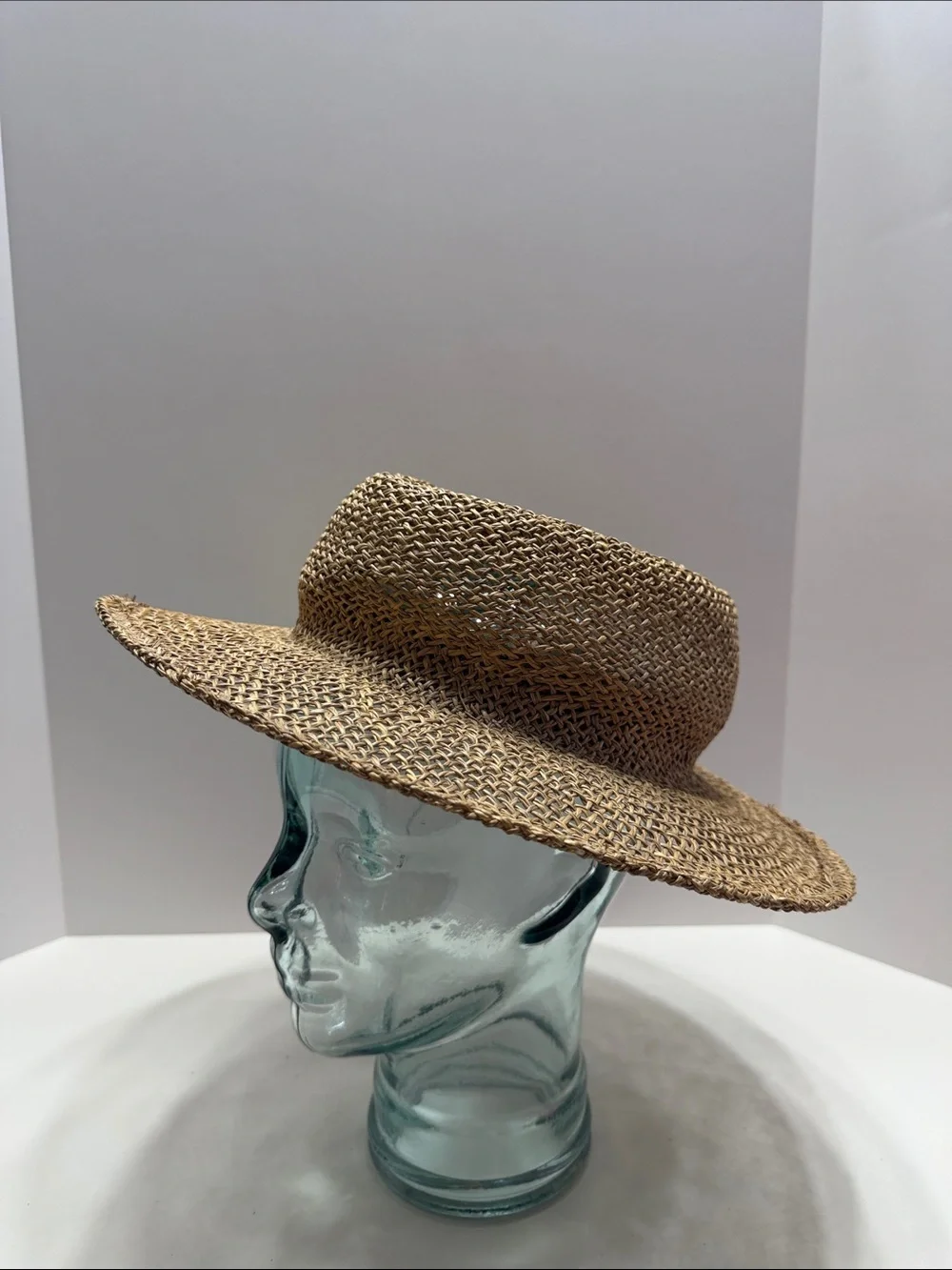 Woven Straw Sun Hat - Natural Tan - Picture 1 of 9